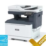 Stampante multifunzione a colori Xerox® C325 con certificazioni Energy Star ed EPEAT visualizzate rispettivamente negli angoli in basso a sinistra e a destra.